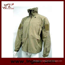 Men′s militar chaqueta abrigo chaqueta de piel de tiburón de la motocicleta